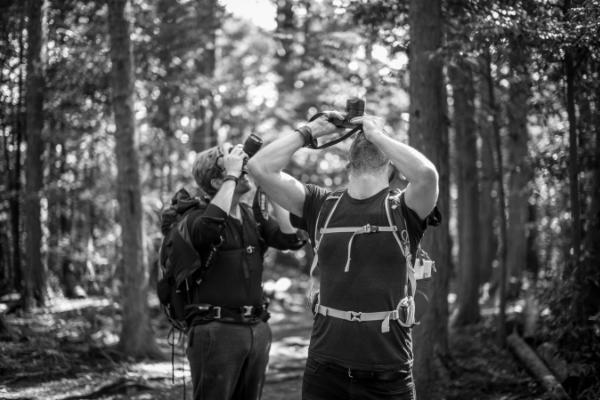 Matt Mullenweg and Dan Rubin shooing photos of trees